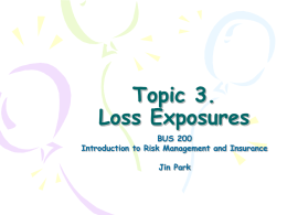 Topic 3. Loss Exposures