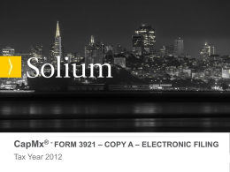 FORM 3921 – COPY A – ELECTRONIC FILING - CapMxHelp