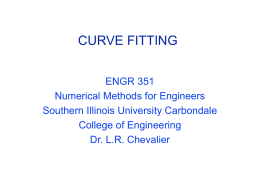 Curve Fitting - Civil and Environmental Engineering | SIU
