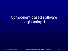 Component-based software engineering 1