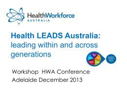 FHL-HWA-CONF-Nov2013-1 - Health Workforce Australia