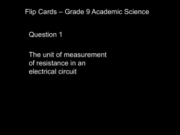 Flip Cards - Grade 9 Academic Science Exam 2013