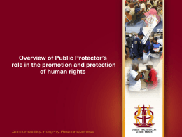 Public Protector striving to make fulfilment of human rights a reality