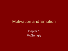 Chapter 13- Motivation & Emotion