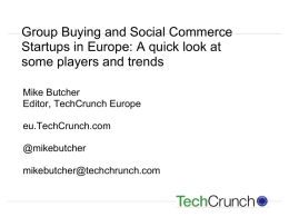 Group Buying and Social Commerce Startups in Europe