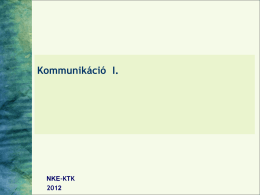 Kommunikáció I. - UNI-NKE
