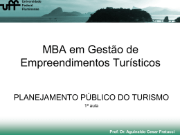 Slide 1 - MBA em Gestão de Empreendimentos Turísticos
