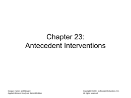Chapter 23 Antecedent Interventions