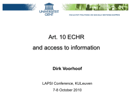 Art. 10 ECHR and access to information