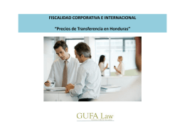 “Precios de Transferencia en Honduras” Normativa