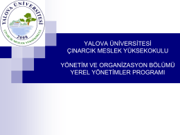 Yerel Yönetimler - Yalova Üniversitesi