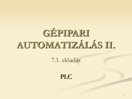 gépipari automatizálás ii. plc, ppt