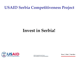 USAID Serbia Competitiveness Project