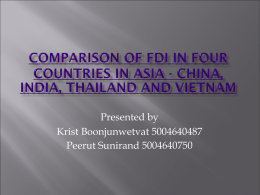 Comparison of FDI in four countries in Asia