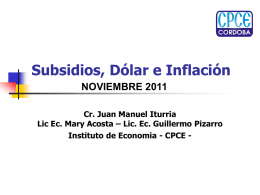 Dólar, Subsidios e Inflación