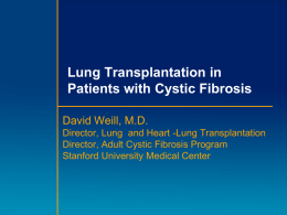 Lung Transplantation in Patients with Cystic Fibrosis