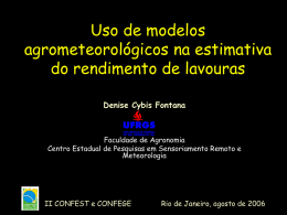 Uso de modelos agrometeorológicos UFRGS (apresentação