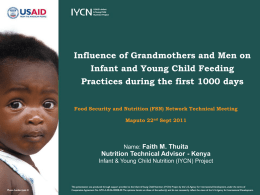 Engaging men in infant feeding - Food Security and Nutrition Network