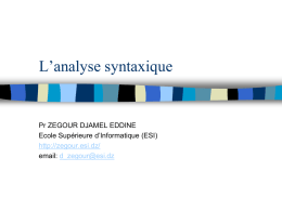 P 4 : Analyse syntaxique