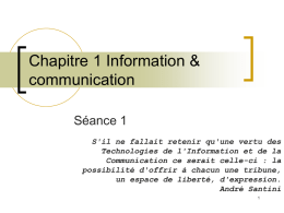 Chapitre 1 Information & communication