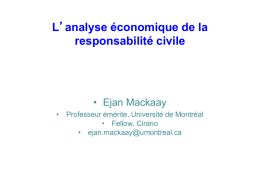 la responsabilité civile - Analyse économique du droit