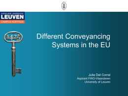 Different Conveyancing Systems in the EU