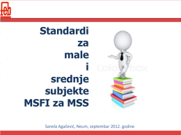 Sanela Agačević Računovodstveni standardi za male i srednje