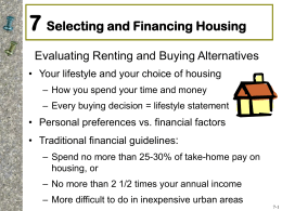 Chapter 7: Selecting and Financing Housing
