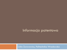Informacja patentowa - Politechnika Wrocławska