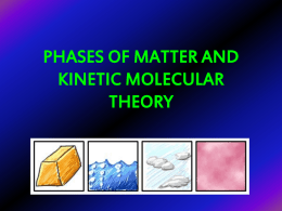 One of the main assumptions of the kinetic molecular theory of