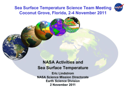 Eric Lindstrom - The Second NASA SST Science Team Meeting