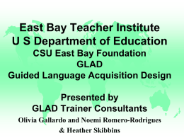 GLAD Basics – PowerPoint