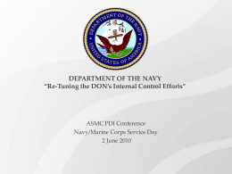 Re-Tuning the DON`s Internal Control Efforts
