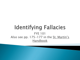 Identifying Fallacies