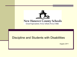 Discipline and Students with Disabilities