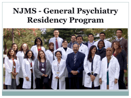 NJMS Psychiatry Residency Program Overview