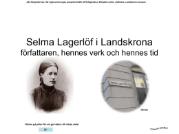 Levande kontext - Selma Lagerlöf i Landskrona