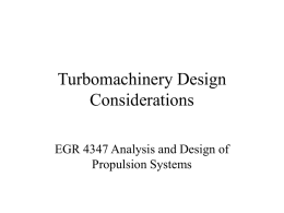 Lesson 14 Turbomachinery Design Considerations