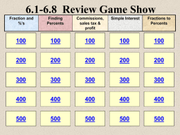 Percents and Interest &ndash; Jeopardy
