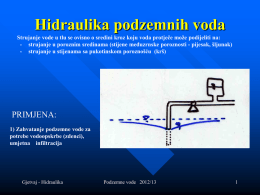 Hidraulika_Predavanje 5_www_Podzemne_vode