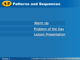 1_7 Patterns and Sequences Notes