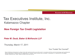 Foreign Tax Credit Planning presentation