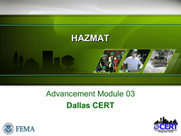 HAZMAT Advancement Module 03 - Dallas Community Emergency
