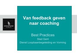 STAD GENT - Van feedback geven naar coaching
