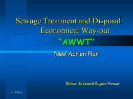 Sewage Treatment and Disposal Economical Way-out