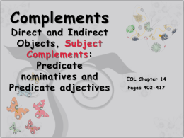 Complement Direct and Indirect Objects, Subject