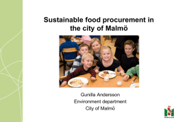 Sustainable food procurement in the city of Malmö
