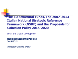 The National Strategic Reference Framework (NSRF) 2007-2013