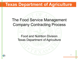 Texas Public School Nutrition Policy