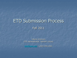 ETD Process - George Washington University